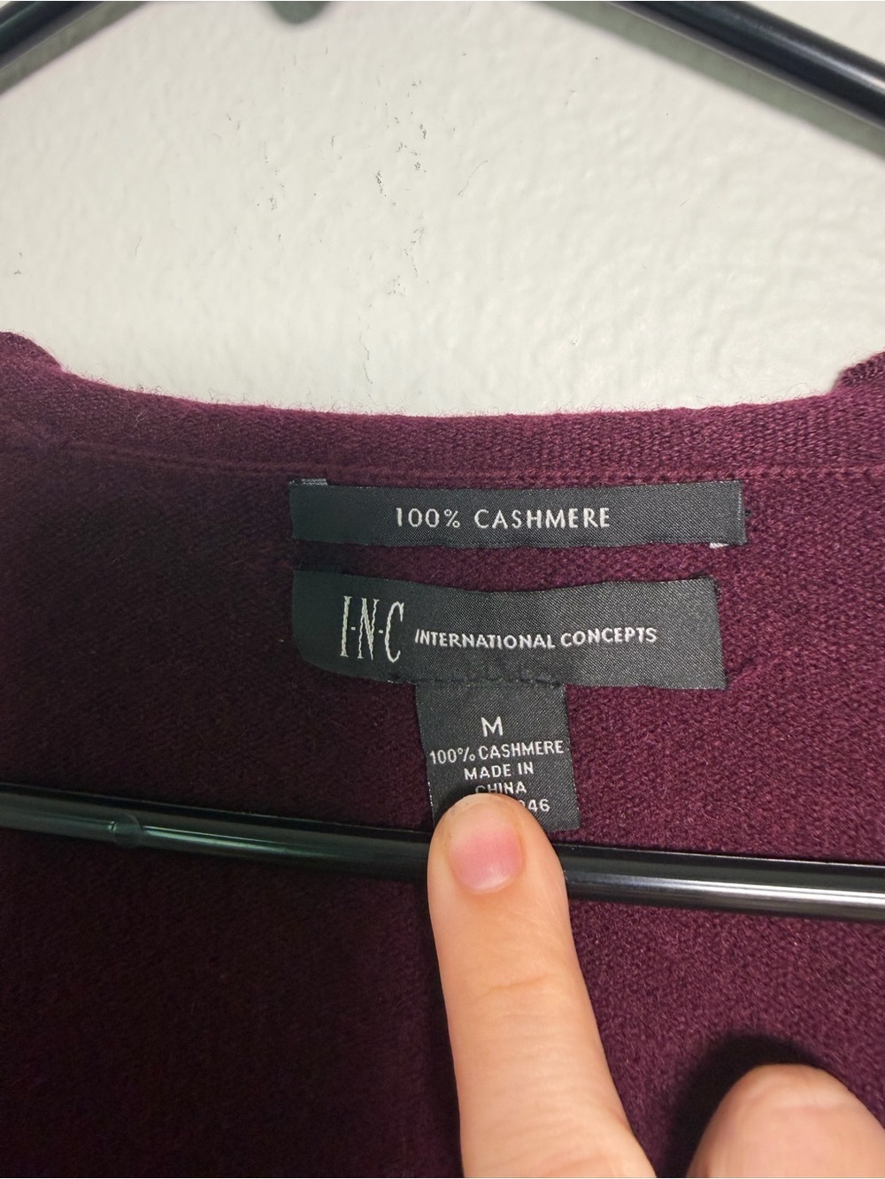 FLAWED INC International Concepts 100% Cashmere Burgundy Ruffle-Trim Cardigan - Picture 2 of 7